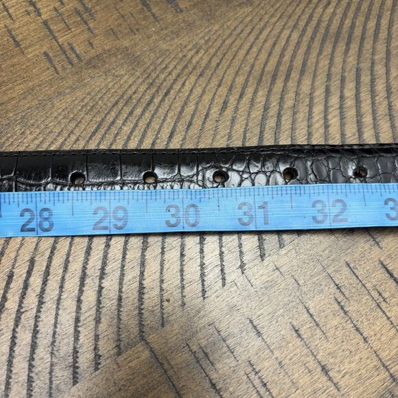Brighton Reversible Belt Women Size S Black/Brown Croco Embossed Waist 28.5-32.5 main image 5